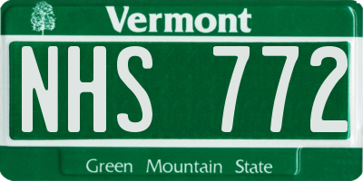 VT license plate NHS772