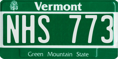 VT license plate NHS773