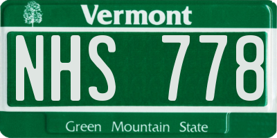 VT license plate NHS778