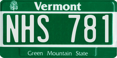VT license plate NHS781
