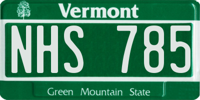 VT license plate NHS785