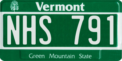 VT license plate NHS791