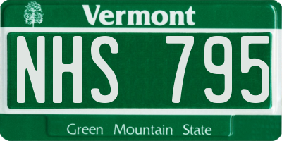 VT license plate NHS795