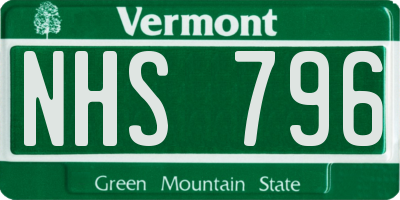 VT license plate NHS796