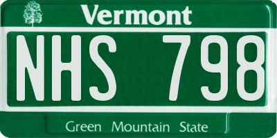 VT license plate NHS798