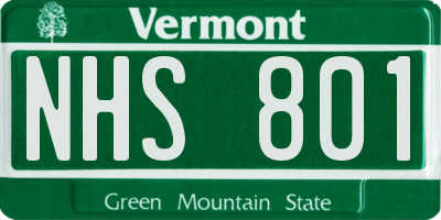 VT license plate NHS801