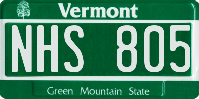 VT license plate NHS805