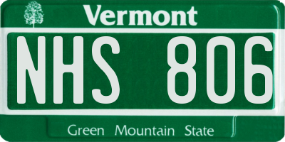VT license plate NHS806
