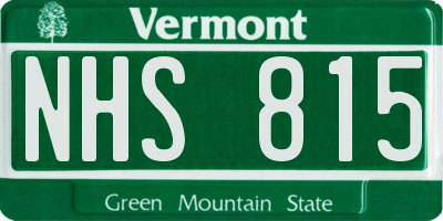 VT license plate NHS815