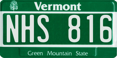 VT license plate NHS816