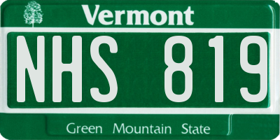 VT license plate NHS819
