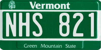 VT license plate NHS821