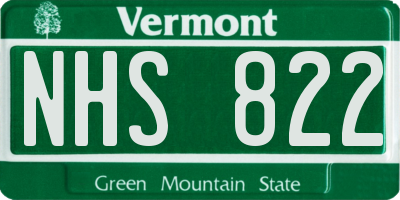 VT license plate NHS822