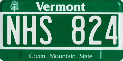 VT license plate NHS824