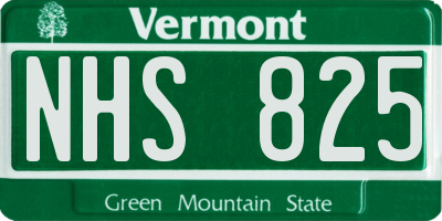 VT license plate NHS825