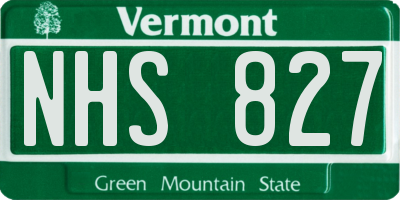 VT license plate NHS827