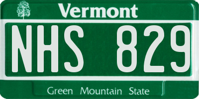 VT license plate NHS829