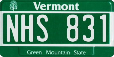 VT license plate NHS831