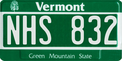 VT license plate NHS832