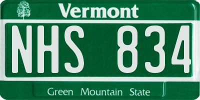 VT license plate NHS834