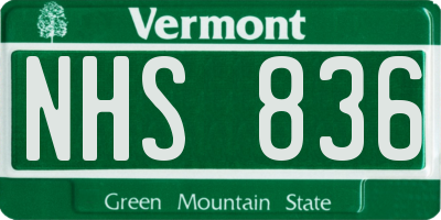 VT license plate NHS836