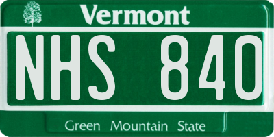 VT license plate NHS840