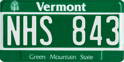VT license plate NHS843