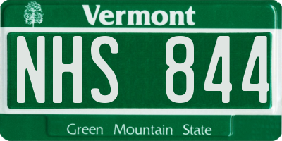 VT license plate NHS844