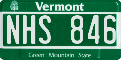 VT license plate NHS846