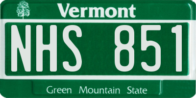 VT license plate NHS851
