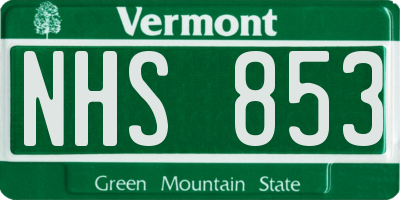 VT license plate NHS853