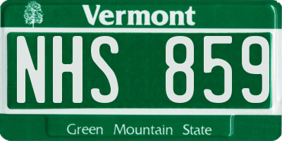 VT license plate NHS859