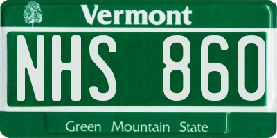 VT license plate NHS860