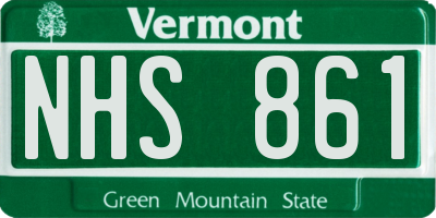 VT license plate NHS861