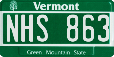VT license plate NHS863