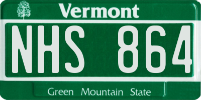 VT license plate NHS864