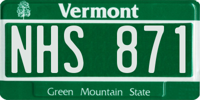 VT license plate NHS871