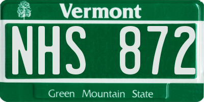 VT license plate NHS872