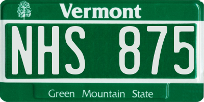 VT license plate NHS875