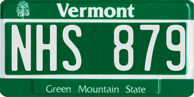 VT license plate NHS879