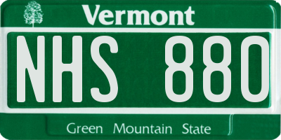 VT license plate NHS880
