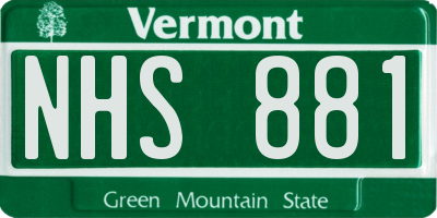 VT license plate NHS881
