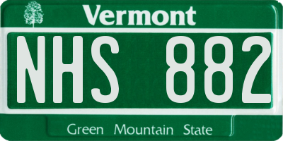 VT license plate NHS882