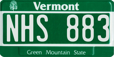 VT license plate NHS883