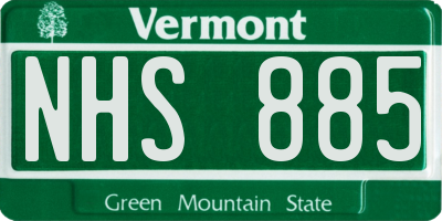 VT license plate NHS885