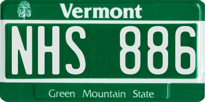 VT license plate NHS886