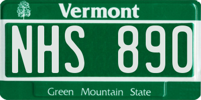 VT license plate NHS890