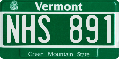 VT license plate NHS891