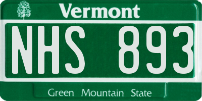 VT license plate NHS893