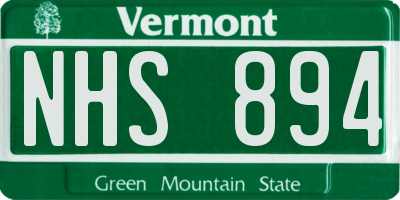 VT license plate NHS894